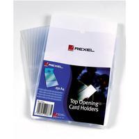 rexel a4 top opening card holder clear 1 x pack of 25 card holders