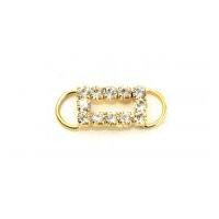 rectangle diamante accessories 23mm gold