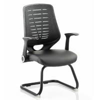 Relay Leather Cantilever Chair Silver Standard Delivery
