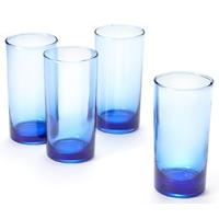 Recycled Blue Highball Glasses - Set of 4