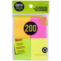 recycled paper self adhesive notes 4 x 50 sheets assorted colours