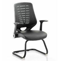 Relay Leather Cantilever Chair Black Standard Delivery