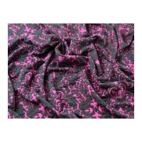 Regal Textured Stretch Jersey Knit Dress Fabric Fuchsia Pink & Black