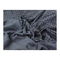Reversible Plaid Check Double Gauze Cotton Dress Fabric Navy Blue