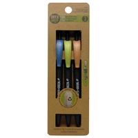 recycled retractable medium ballpoint pens 3 pack black ink