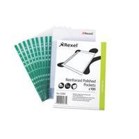 Rexel A4 Reinforced Top Opening Pocket Crystal Clear Pack 100 12265
