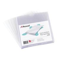 rexel nyrex top opening card holders clear 152x102mm 1 x pack of 25