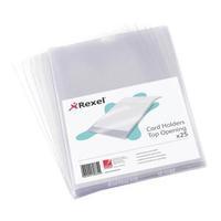 Rexel Nyrex Top Opening Card Holders Clear 203x 27mm - 1 x Pack of 25