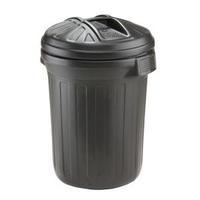 Refuse Bin 80 Litre with Secure Push on Lid Black GN343