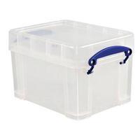 Really Useful 3 Litre Box With Lid Clear 3C