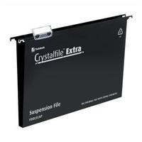 Rexel Crystalfile Extra Foolscap Suspension File 50mm Black 1 x Pack