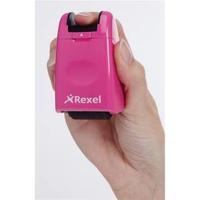 rexel id guard retractable ink roller pink with black ink 2112007