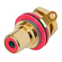 REAN / Neutrik AG NYS367-2 Gold Plated Phono Socket Red