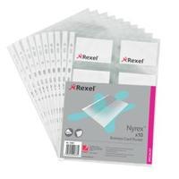 rexel a4 clear multipunched business card pockets pack of 10 pockets