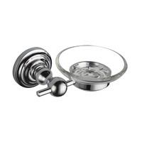 Regent Traditional Style Chrome Soap Dish Holder with Frosted Glass Soap Dish