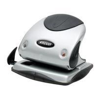 Rexel P225 Robust Metal 2-Hole Punch SilverBlack - Capacity 25 x 80gsm