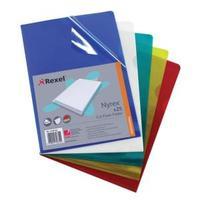 Rexel Nyrex A4 Cut Flush Folders Assorted Colours - 1 x Pack of 25