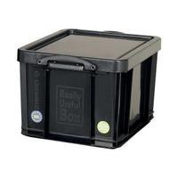 Really Useful 35L Recycled Plastic Stackable Storage Box Black with