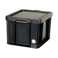 Really Useful 42L Recycled Plastic Stackable Storage Box Black with