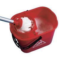 Red Plastic Mop Bucket with Wringer 15 Litre 102946RD