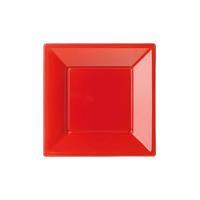 Red 7in Square Plastic Party Plates