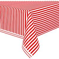 Red Stripe Party Table Cover