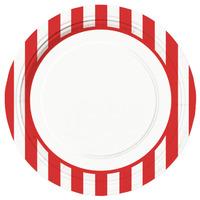Red Stripe 9in Paper Party Plates