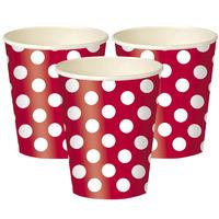 Red Polka Party Paper Party Cups