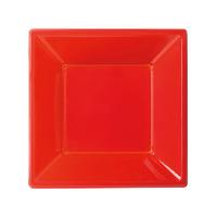 Red 7in Square Plastic Bowls