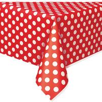 Red Polka Plastic Table Cover