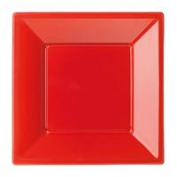 Red 9in Square Plastic Party Plates