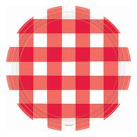 Red Gingham Paper Plates