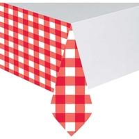 Red Gingham Plastic Table cover