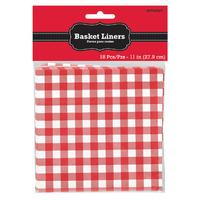 Red Gingham Basket Liners