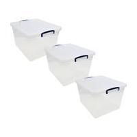 Really Useful Boxes Clear Plastic Storage Box 3 Pack Bundle