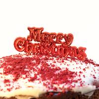 Red Merry Christmas Cake Decoration
