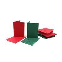 Red and Green C6 Cards and Envelopes 4 x 6 Inches 40 Pack