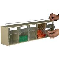 retaining bar for clearbox storage drawer system