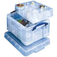 Really Useful Clear 21 Litre Plastic Divided Storage Box 21C6T12T