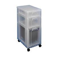 Really Useful Clear Plastic Storage Tower 3 Drawers 7L12L25L DT1019