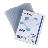 rexel superfine cut flush a4 folder clear pack of 100 12175