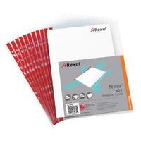 rexel nyrex pocket pvc open side clear pack of 25 foolscap r149l 12263