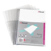Rexel Nyrex Heavy Duty Extra Capacity Pocket A4 Clear Pack of 5 13680
