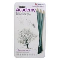 Rexel Derwent Academy Sketching Pencils With Tin Pack of 12 2301946