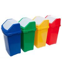 Red 50 Litre Swing Top Recycling Bin with Graphic of Choice