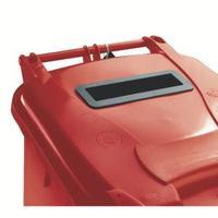 Red Confidential Waste Wheelie Bin 140 Litre With Slot and Lid Lock