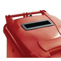 Red Confidential Waste Wheelie Bin 360 Litre With Slot and Lid Lock