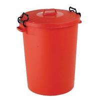 red light duty 110 litre dustbin with lid 382067