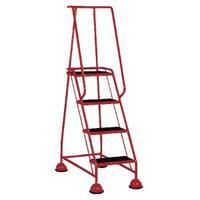 Red 4 Tread Metal Rubber Steps 125kg Max