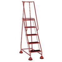 Red 5 Tread Metal Rubber Steps 125kg Max